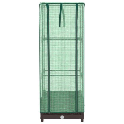 Повдигнато легло с оранжерия калъф, ратанов вид, 40x40x123 см