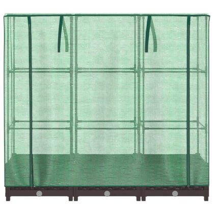 Повдигнато легло с оранжерия калъф, ратанов вид, 120x40x123 см