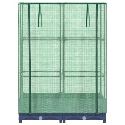 Повдигнато легло с оранжерия калъф, ратанов вид, 80x40x123 см