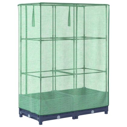 Повдигнато легло с оранжерия калъф, ратанов вид, 80x40x123 см