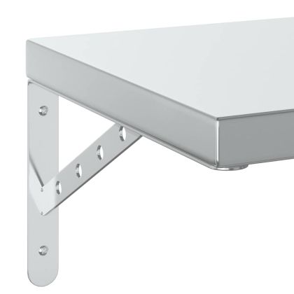 Стенни рафтове 2 бр 50x30 см сребристи неръждаема стомана