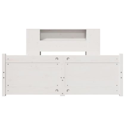 Легло с етажерка за книги, без матрак, 140x190 см, бор масив