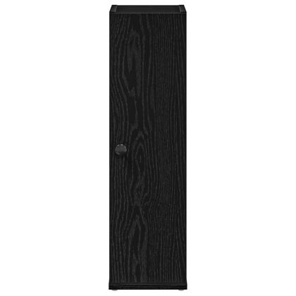 Шкаф за баня с държач за ролки, черни, 20,5x22x72 см