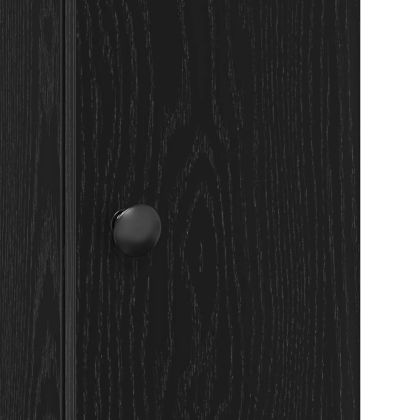 Шкаф за баня с държач за ролки, черни, 20,5x22x72 см