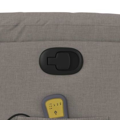 Масажен изправящ стол реклайнер, таупе, текстил