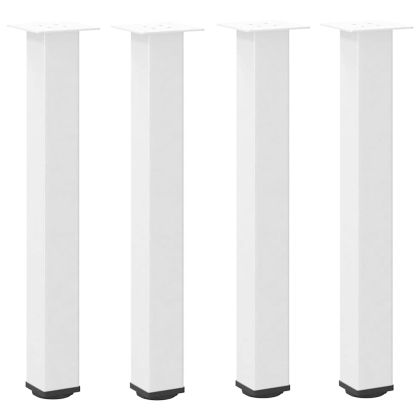 Крака за конзолна маса, 4 бр., бели, 72-74 см, стомана