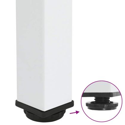 Крака за конзолна маса, 4 бр., бели, 72-74 см, стомана