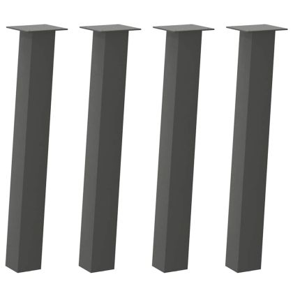 Крака за конзолна маса, 4 бр., антрацит, 72 см, стомана