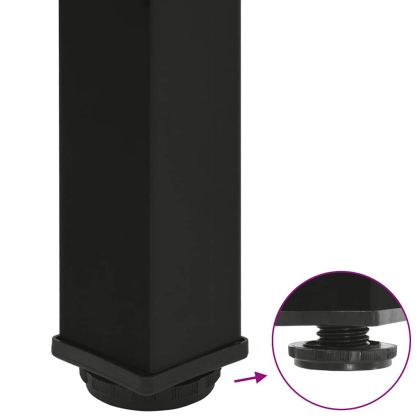 Крака за бар маса, 4 бр., черни, 100-102 см, стомана