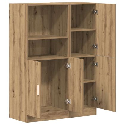 Комплект кухненски шкафове 2 части дъб артизан инженерно дърво