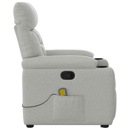 Изправящ масажен реклайнер стол, облачно сив, текстил