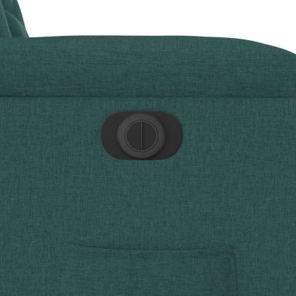 Електрически реклайнер стол, тъмнозелен, текстил