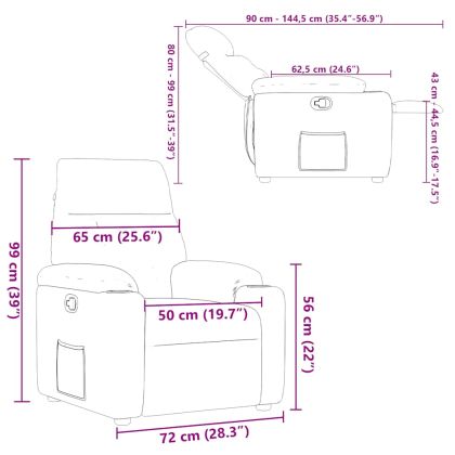 Реклайнер стол, таупе, микрофибърен текстил