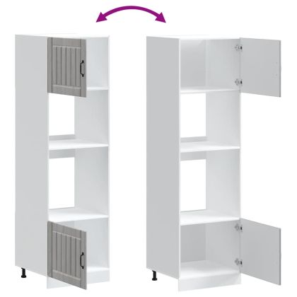 Шкафове за фурна 2 бр Kalmar, сив сонома, инженерна дървесина