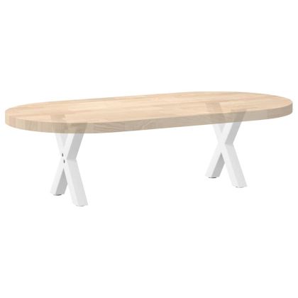 Крака за масичка за кафе, X-образни, 2 бр., бели, 30 x (30-31) см, стомана