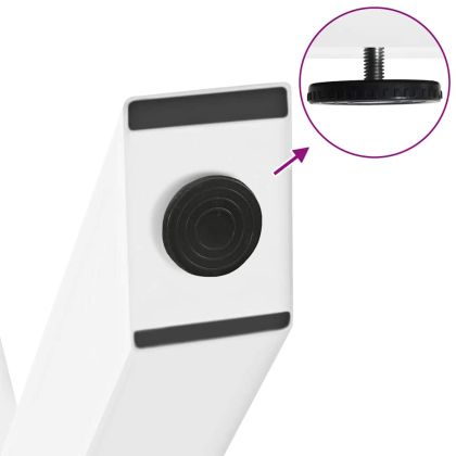 Крака за масичка за кафе, X-образни, 2 бр., бели, 30 x (30-31) см, стомана