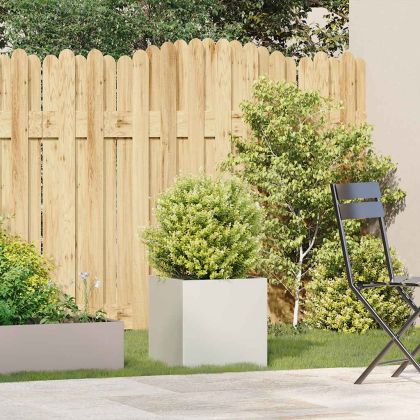 Кашпа, бяла, 40x40x40 см, студеновалцувана стомана