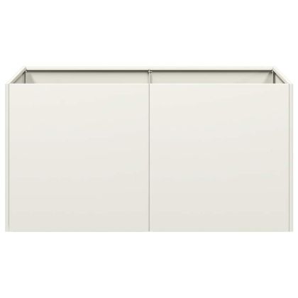 Кашпа, бяла, 80x40x40 см, студеновалцувана стомана