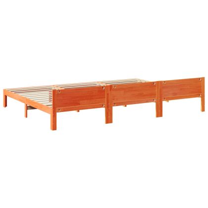 Семейна рамка за легло без матрак Восъчно кафяво дървесина Бор