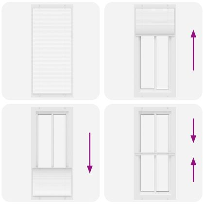 Плисирана щора Бяла 85x200 cm Ширина на плата 84,4 cm Полиестер