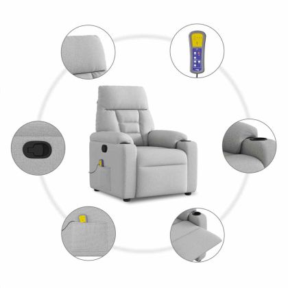 Масажен стол за лежанка Cloud Grey Fabric