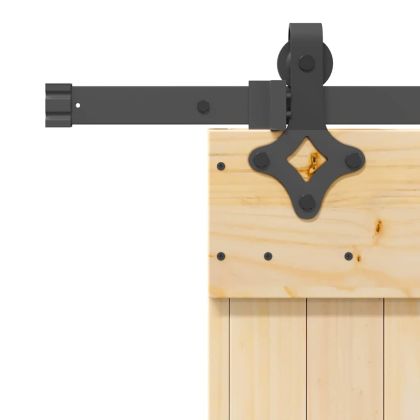 Плъзгаща врата с монтажни части, 70x210 см, борово дърво масив