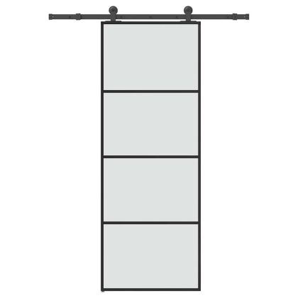 Плъзгаща се врата с обков 76x205 см ESG стъкло и алуминий