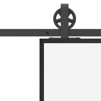 Плъзгаща се врата с механизъм 102x205 см ESG стъкло и алуминий