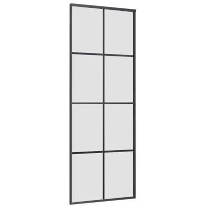 Плъзгаща се врата с обков 76x205 см ESG стъкло и алуминий