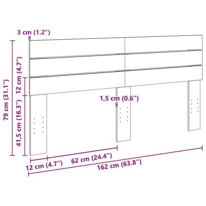 Табла за легло 160 см, масивна дървесина, дъб