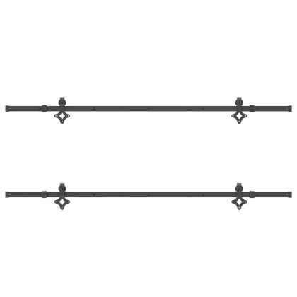 Комплект механизъм за плъзгаща врата, 213,5 см, стомана, черен