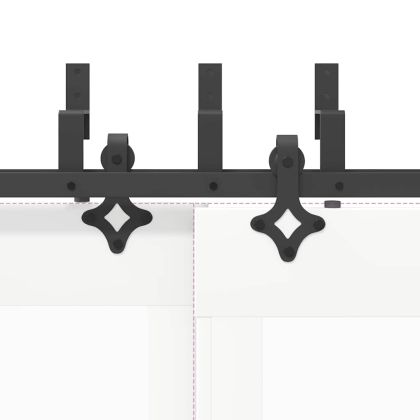 Комплект механизъм за плъзгаща врата, 213,5 см, стомана, черен