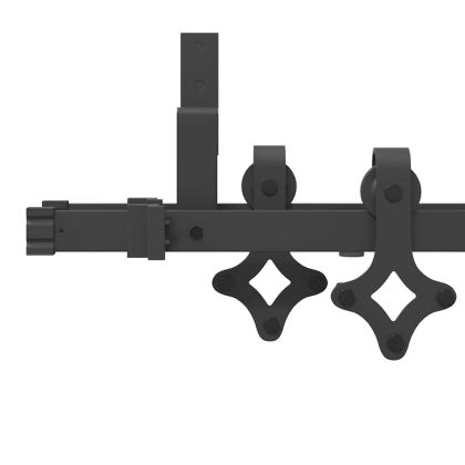 Комплект механизъм за плъзгаща врата, 213,5 см, стомана, черен