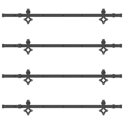 Комплект механизъм за плъзгаща врата, 305 см, стомана, черен