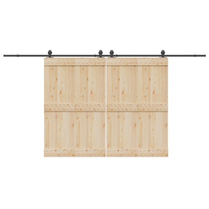 Комплект механизъм за плъзгаща врата, 427 см, стомана, черен