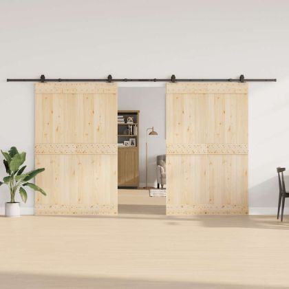 Комплект механизъм за плъзгаща врата, 427 см, стомана, черен