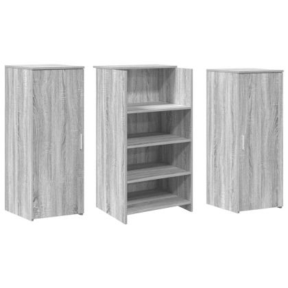 Приемно бюро, сив сонома, 135x50x103,5 см, инженерно дърво