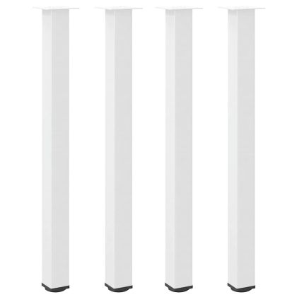 Крака за бар маса, 4 бр., бели, 110-112 см, стомана