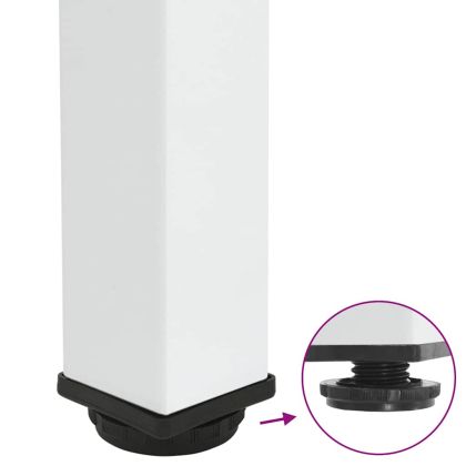 Крака за бар маса, 4 бр., бели, 110-112 см, стомана