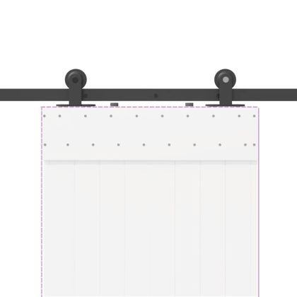 Комплект механизъм за плъзгаща врата, 152,5 см, стомана, черен