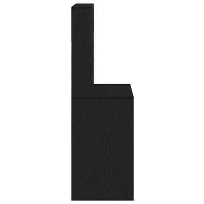 Бюро с рафтове, черно, 100x45x140 см, инженерно дърво