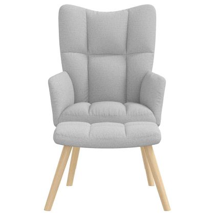 Релаксиращ стол с табуретка за крака Cloud Grey Fabric