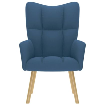 Релаксиращ стол, син, плат