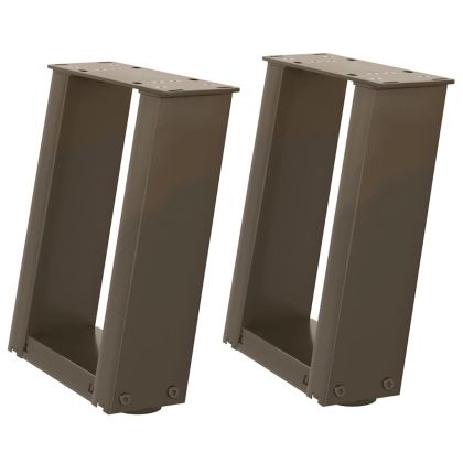 Крака за масичка за кафе, U-образни, 2 бр., естествена стомана, 30 x (30-31) см, стомана