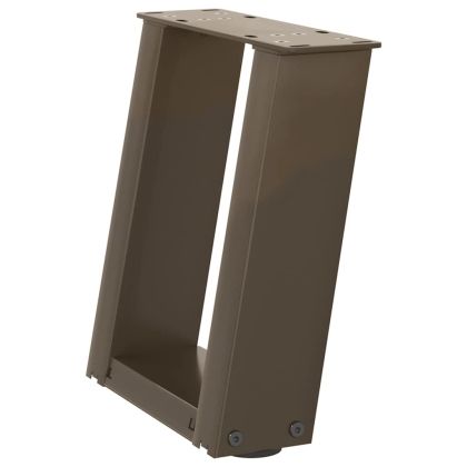 Крака за масичка за кафе, U-образни, 2 бр., естествена стомана, 30 x (30-31) см, стомана