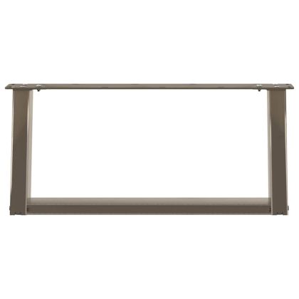 Крака за масичка за кафе, U-образни, 2 бр., естествена стомана, 60 x (30-31) см, стомана