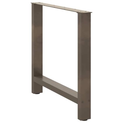 Крака за трапезна маса, естествена стомана, 2 бр., 80 x (72-73) см, стомана