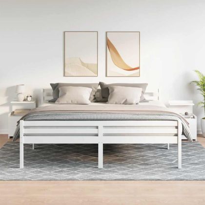 Нощни шкафчета, 2 бр. с 2 чекмеджета, бели, 40x36,5x62 см