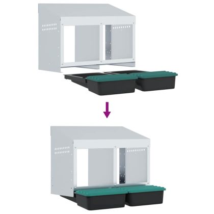 Кутия за пилета с 2 отделения, за стенен монтаж, поцинкована стомана