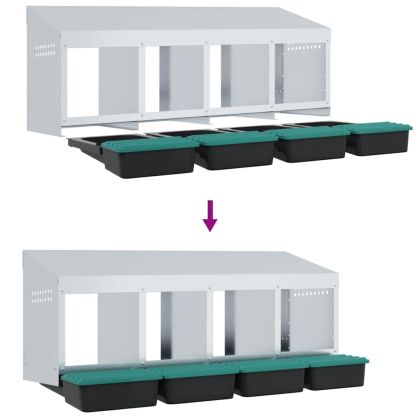 Кутия за пилета с 4 отделения, за стенен монтаж, поцинкована стомана